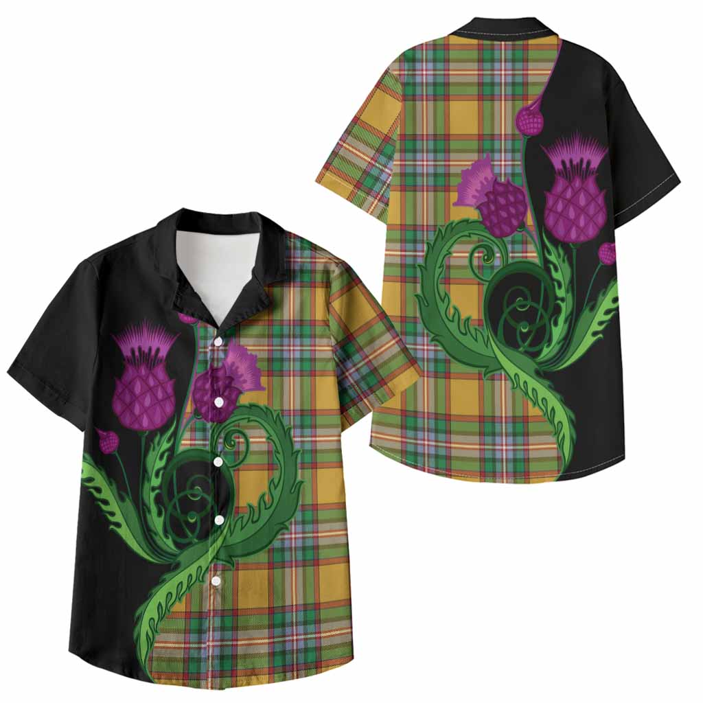 Essex County Canada Tartan Kid Hawaiian Shirt Traditional Scottish Thistle