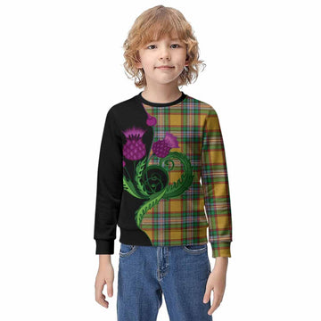 Essex County Canada Tartan Kid Knitted Sweatshirt Traditional Scottish Thistle