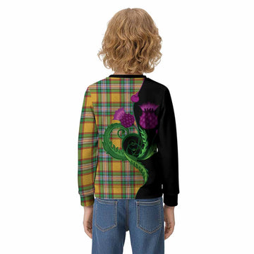 Essex County Canada Tartan Kid Knitted Sweatshirt Traditional Scottish Thistle