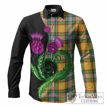 Essex County Canada Tartan Long Sleeve Button Shirts Traditional Scottish Thistle