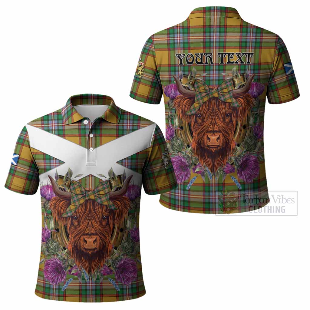 Essex County Canada Tartan Polo Shirt Scottish Thistle Heilan Coo