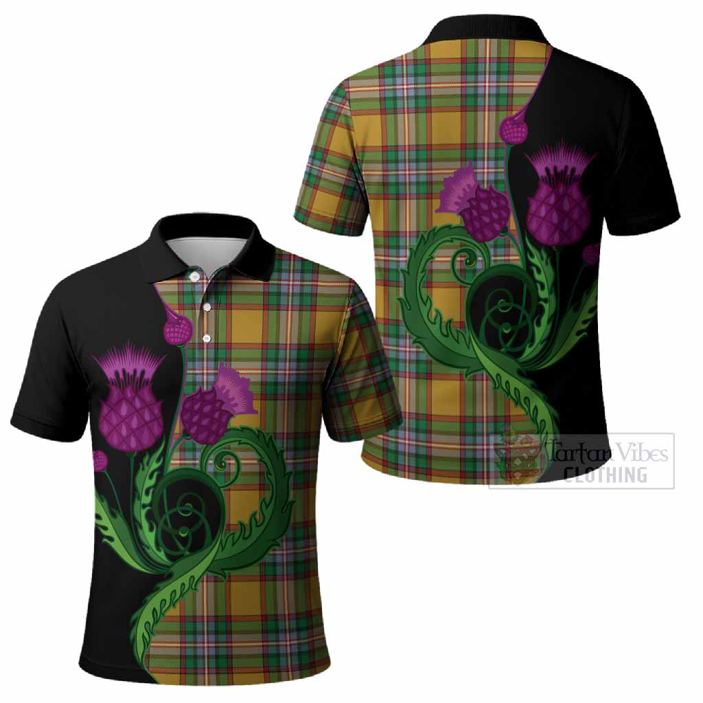 Essex County Canada Tartan Polo Shirt Traditional Scottish Thistle