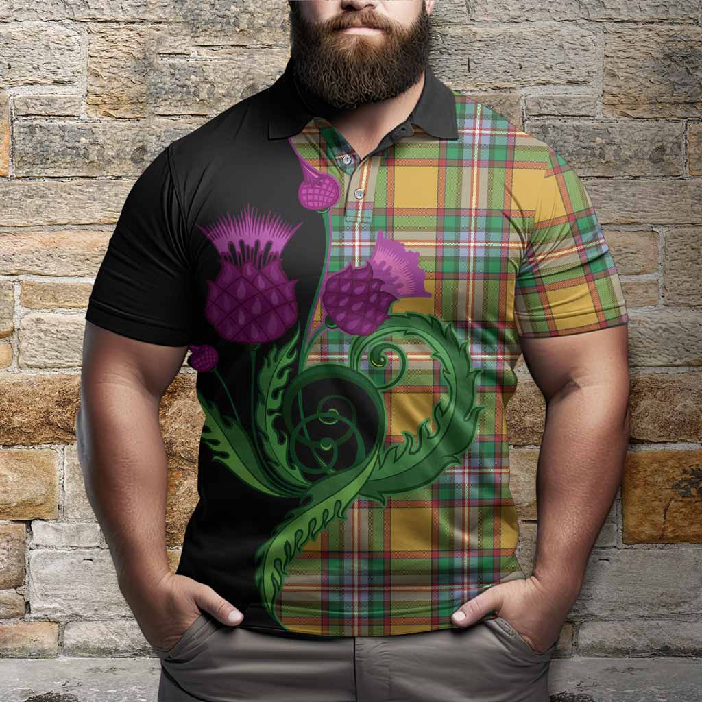 Essex County Canada Tartan Polo Shirt Traditional Scottish Thistle