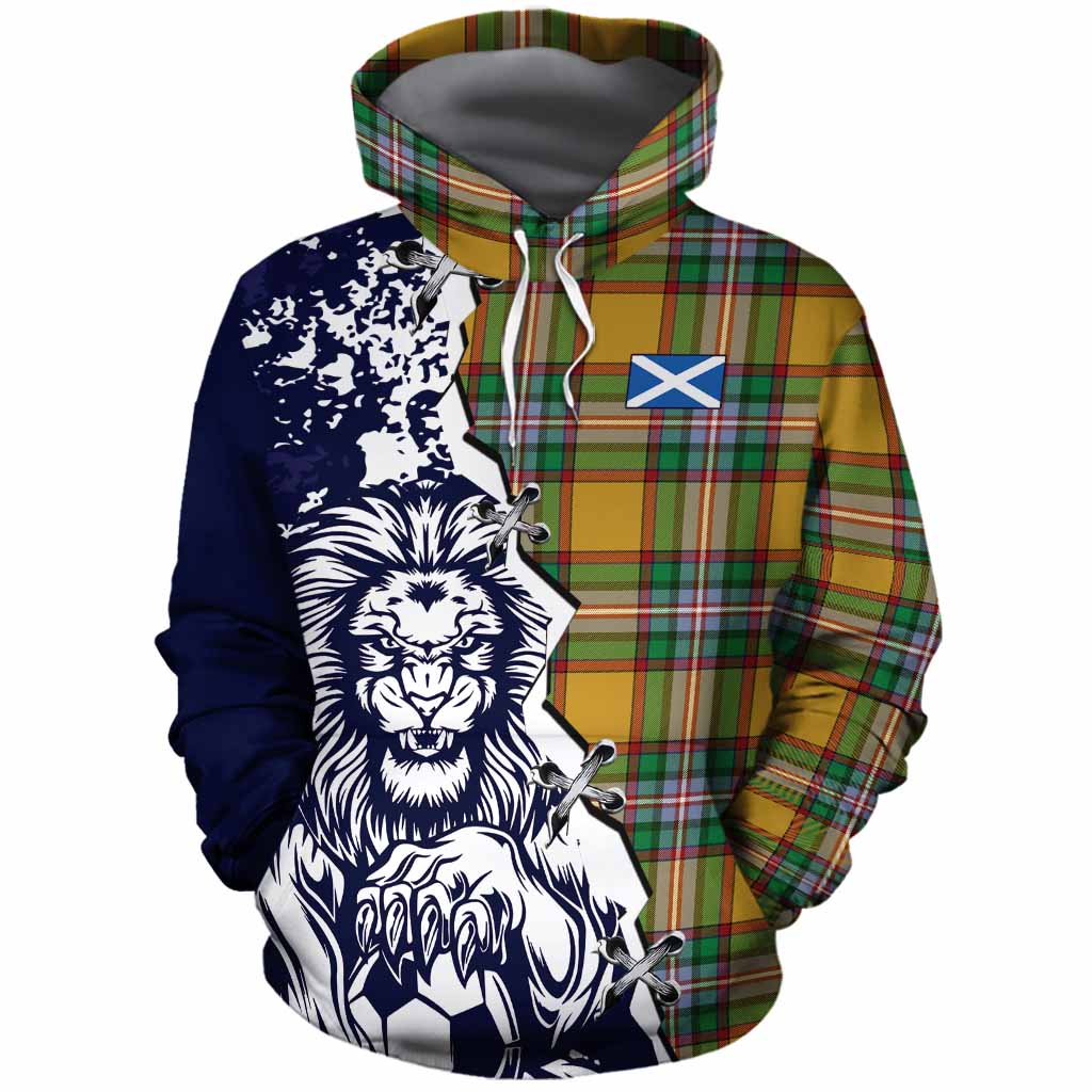 Essex County Canada Tartan Scottish Cotton Hoodie Angry Lion With Soccer Ball Style