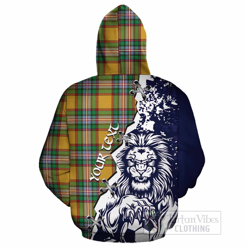 Essex County Canada Tartan Scottish Cotton Hoodie Angry Lion With Soccer Ball Style
