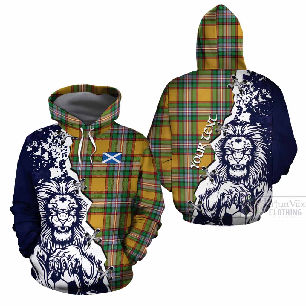 Essex County Canada Tartan Scottish Cotton Hoodie Angry Lion With Soccer Ball Style