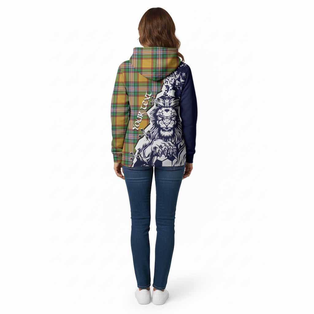 Essex County Canada Tartan Scottish Cotton Hoodie Angry Lion With Soccer Ball Style