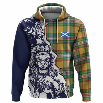 Essex County Canada Tartan Scottish Hoodie Angry Lion With Soccer Ball Style