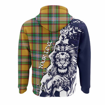 Essex County Canada Tartan Scottish Hoodie Angry Lion With Soccer Ball Style