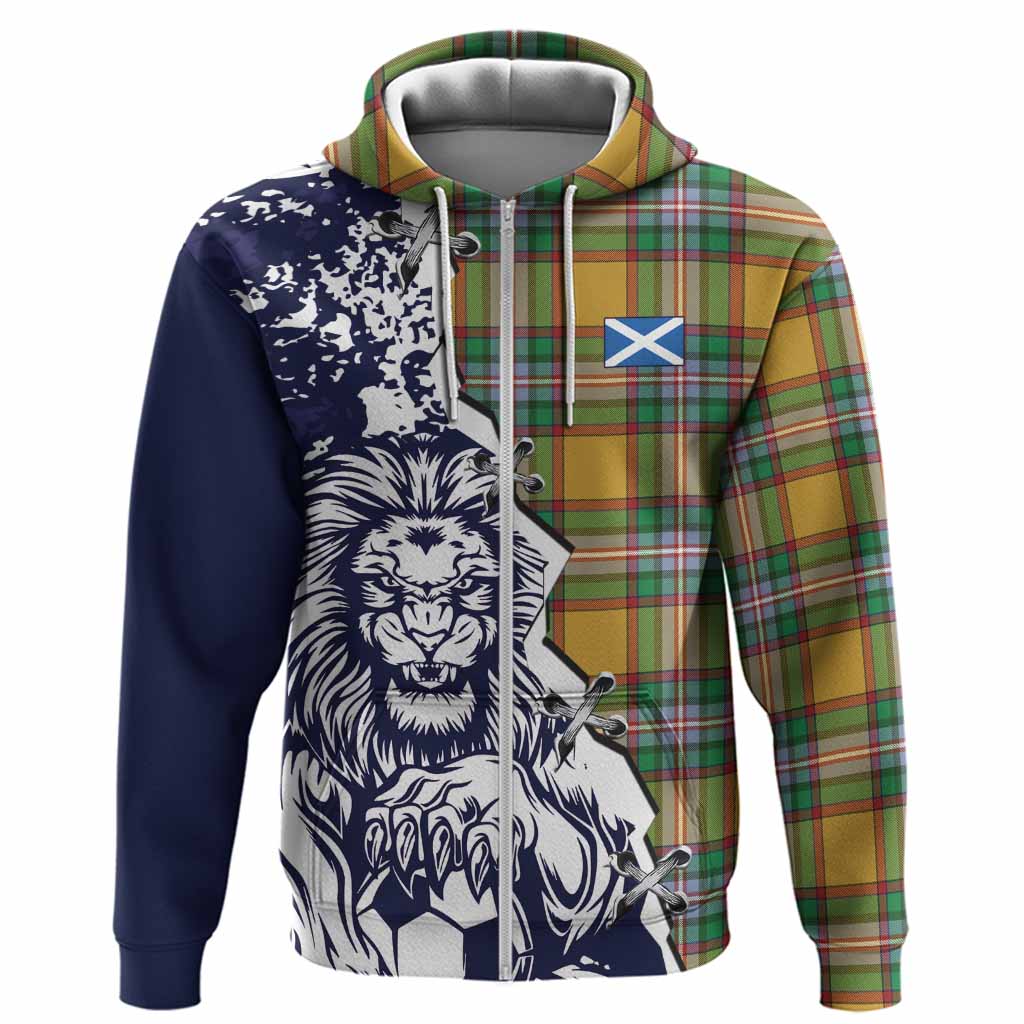 Essex County Canada Tartan Scottish Hoodie Angry Lion With Soccer Ball Style