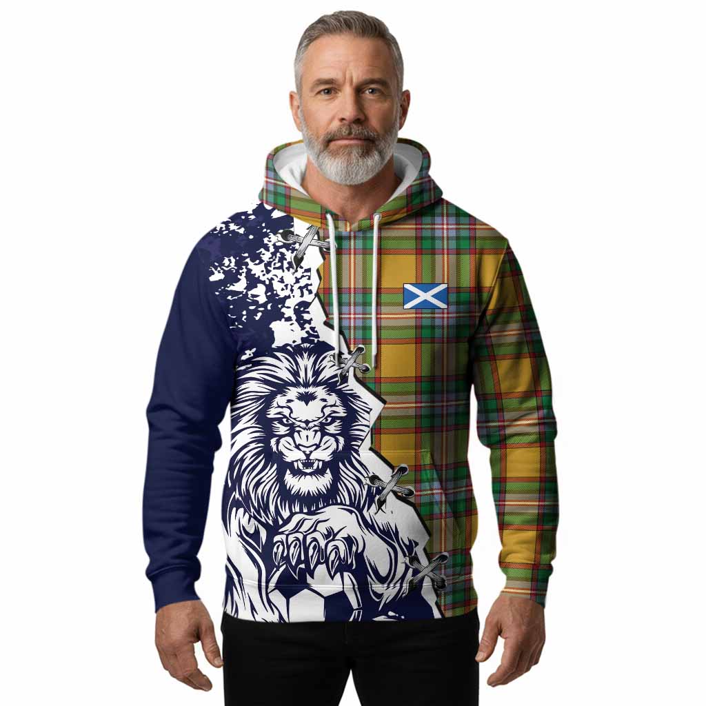 Essex County Canada Tartan Scottish Hoodie Angry Lion With Soccer Ball Style