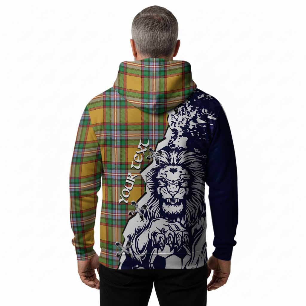 Essex County Canada Tartan Scottish Hoodie Angry Lion With Soccer Ball Style