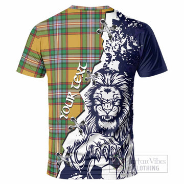 Essex County Canada Tartan Scottish T-Shirt Angry Lion With Soccer Ball Style