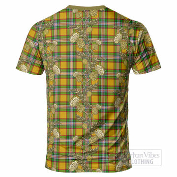 Essex County Canada Tartan T-Shirt Seamless Scottish Thistle Flowers