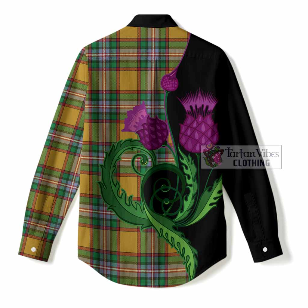 Essex County Canada Tartan Women Casual Shirt Traditional Scottish Thistle