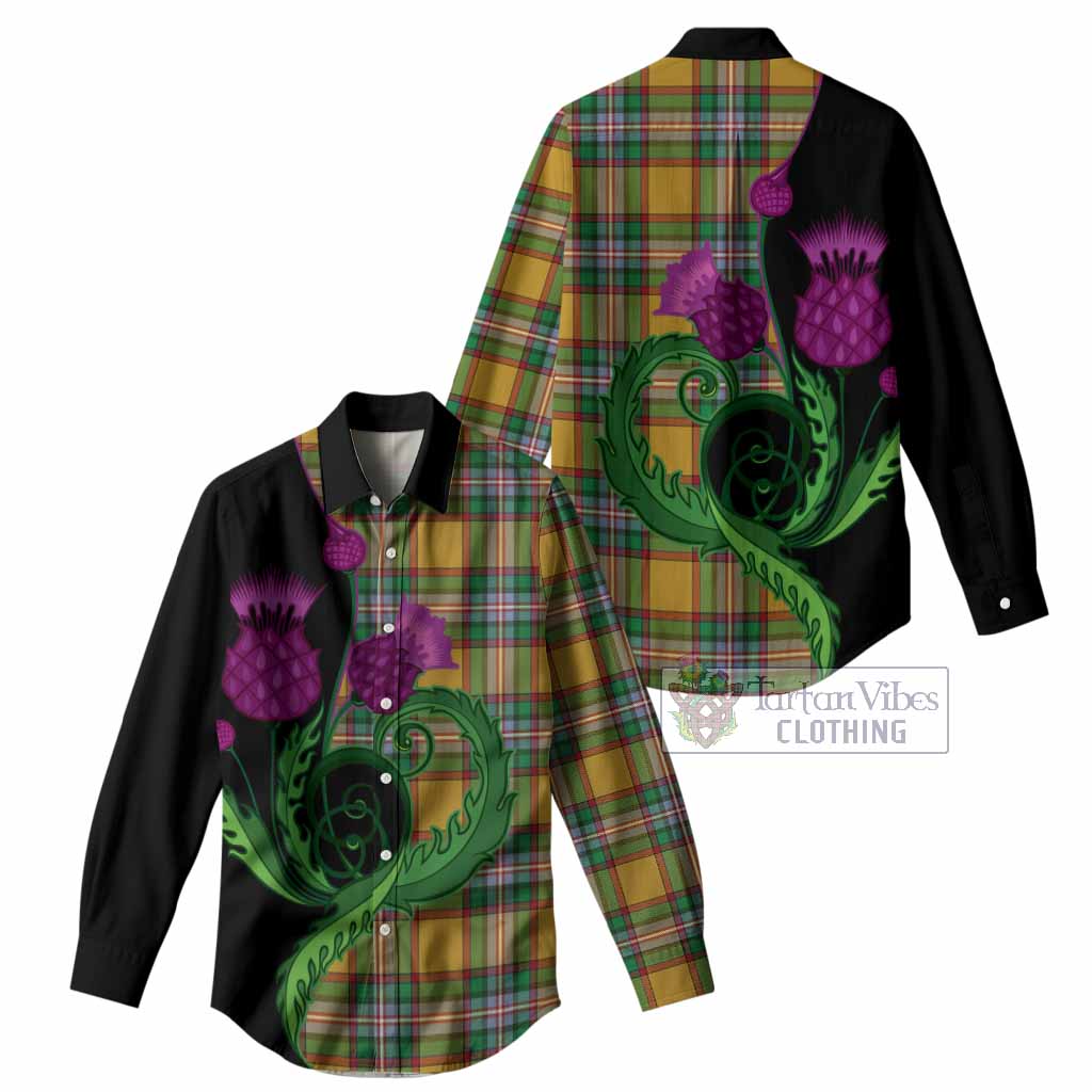 Essex County Canada Tartan Women Casual Shirt Traditional Scottish Thistle