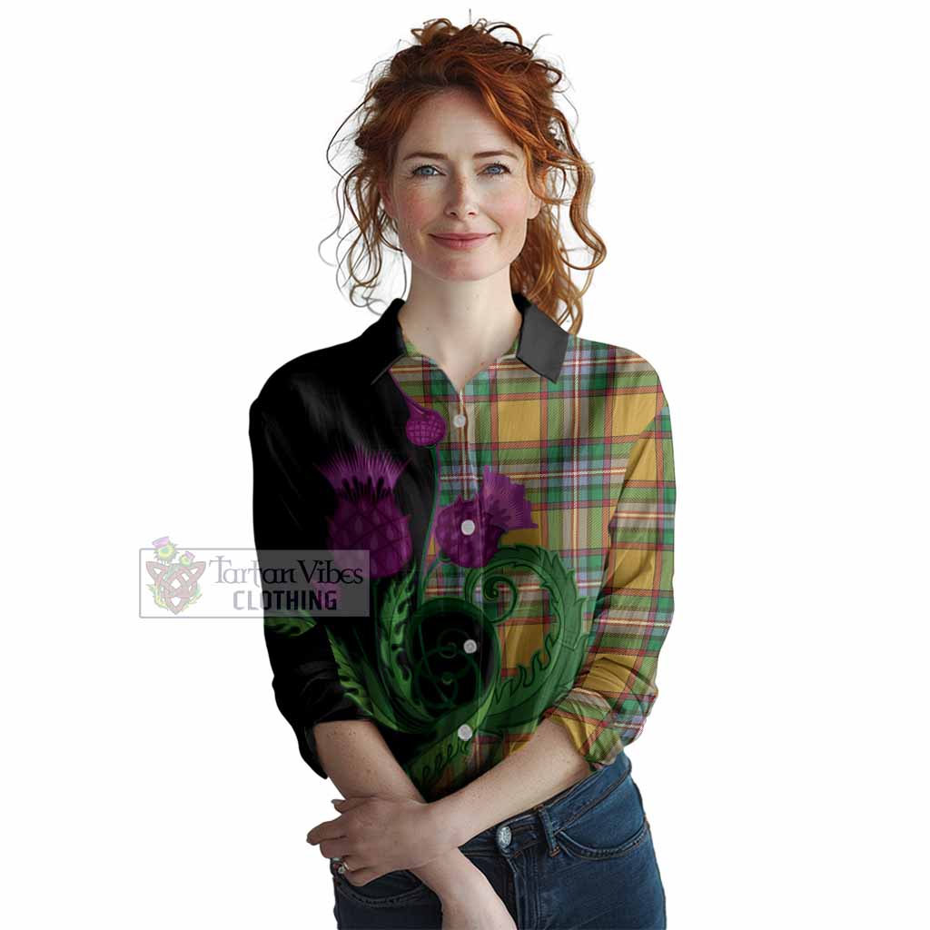 Essex County Canada Tartan Women Casual Shirt Traditional Scottish Thistle
