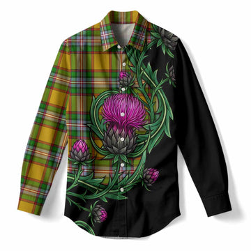 Essex Tartan Women Casual Shirt Resilient Scottish Thistle