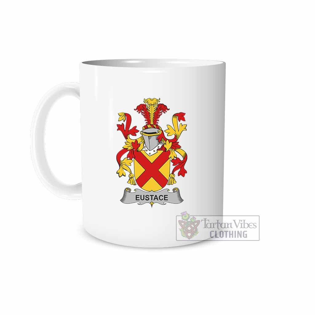 Eustace Irish Clan Coat of Arms Ceramic Mug White - 2D-tartanvibesclothing