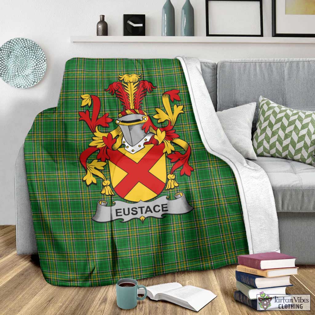 Eustace Irish Clan Tartan Blanket with Coat of Arms - Tartan Vibes Clothing
