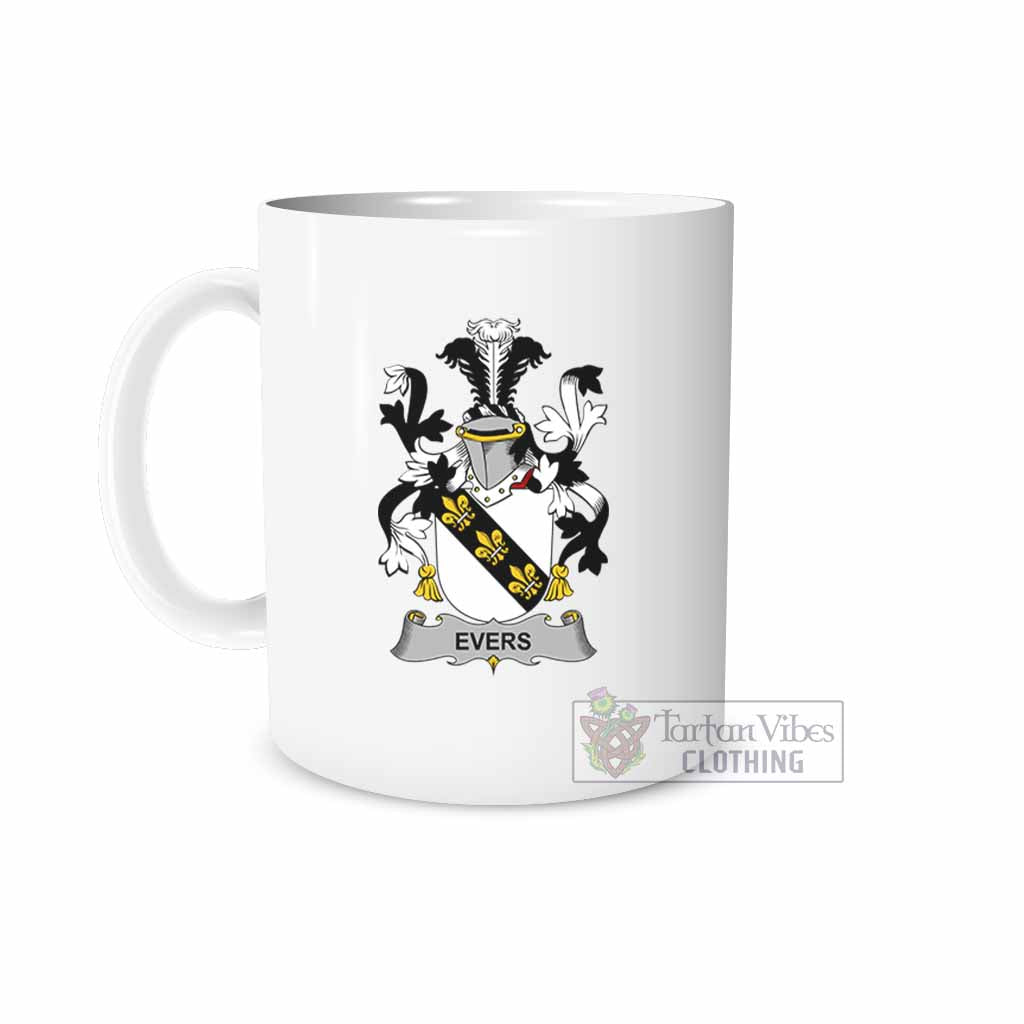 Tartan Vibes Clothing Evers Irish Clan Coat of Arms Ceramic Mug