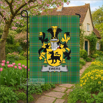 Ewers Irish Clan Tartan Garden Flag with Coat of Arms