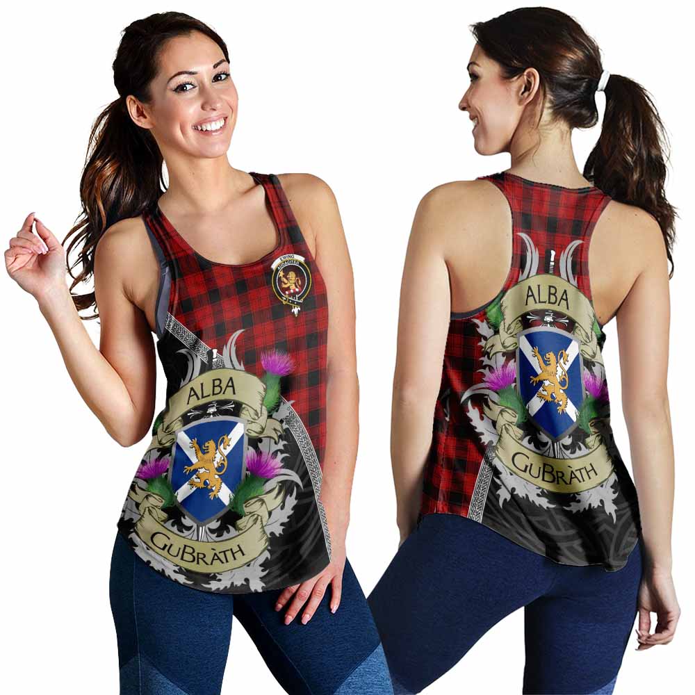 Tartan Vibes Clothing Ewing Tartan Family Crest Women's Racerback Tanks Lion Rampant Royal Thistle Shield Celtic Inspired