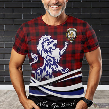 Ewing Tartan T-Shirt with Alba Gu Brath Regal Lion Emblem
