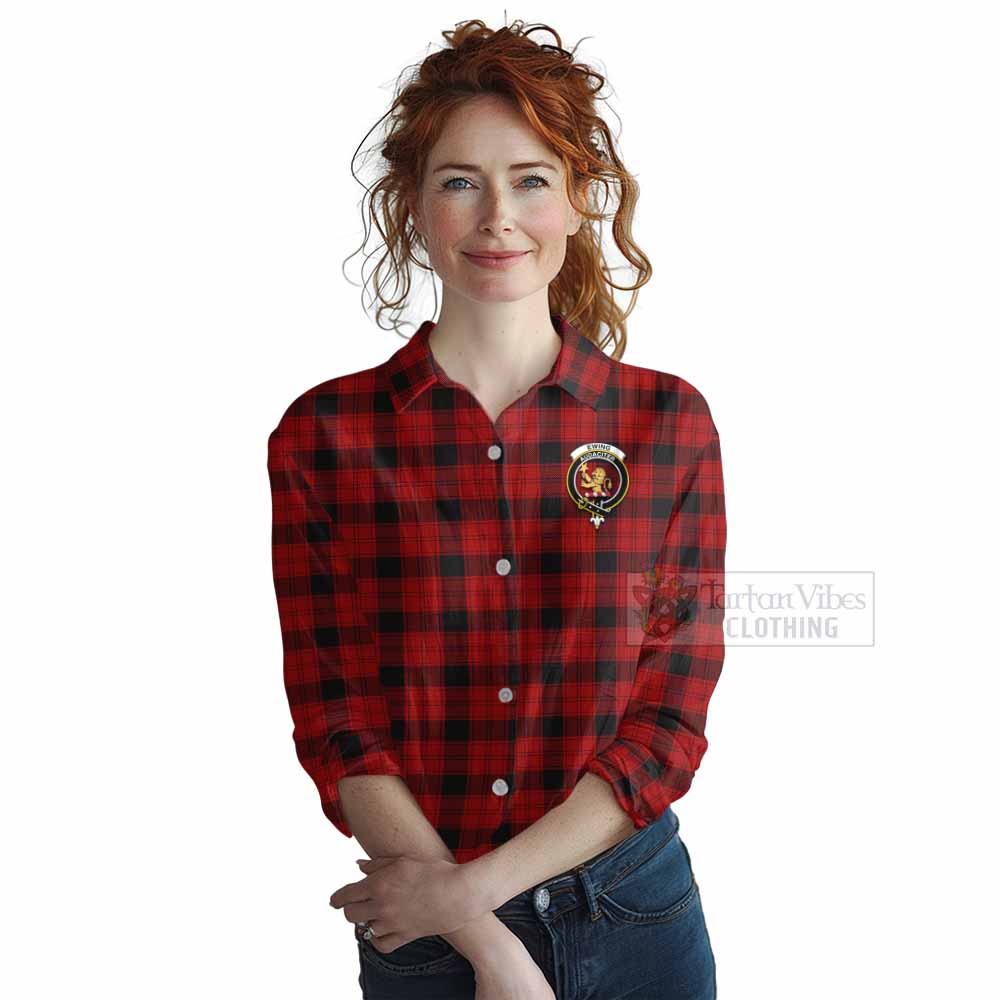 Tartan Vibes Clothing Ewing Tartan Women's Casual Shirt with Family Crest DNA In Me Style