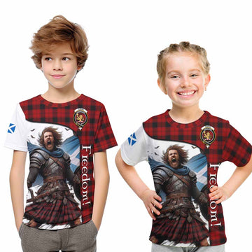 Tartan Vibes Clothing Ewing Crest Tartan Kid T-Shirt Inspired by the Freedom of Scottish Warrior