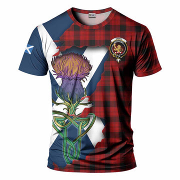 Tartan Vibes Clothing Ewing Tartan Family Crest T-Shirt Scottish Thistle Celtic Inspired