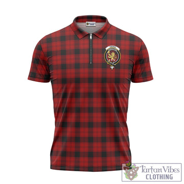 Ewing Tartan Zipper Polo Shirt with Family Crest