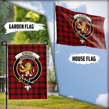 Ewing Tartan Flag with Family Crest