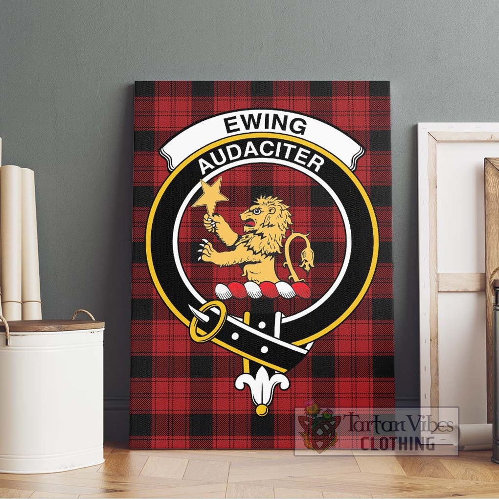 Ewing Tartan Canvas Print Wall Art with Family Crest Without Frame - Tartan Vibes Clothing