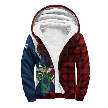 Ewing Tartan Family Crest Sherpa Hoodie Scottish Thistle Celtic Inspired