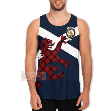 Tartan Vibes Clothing Ewing Tartan Lion Rampant Men's Tank Top – Proudly Display Your Heritage with Alba Gu Brath and Clan Name