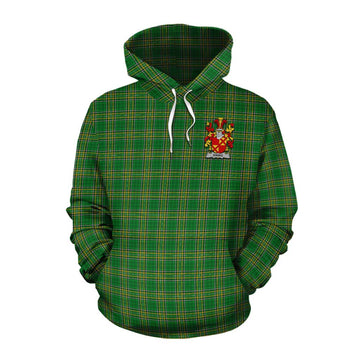Ewing Irish Clan Tartan Cotton Hoodie with Coat of Arms Pullover Hoodie XS - Tartan Vibes Clothing