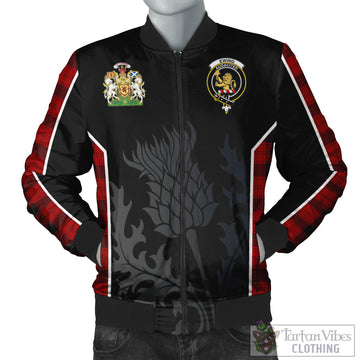 Ewing Tartan Bomber Jacket with Family Crest and Scottish Thistle Vibes Sport Style