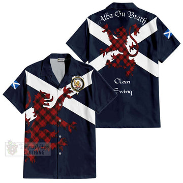 Ewing Tartan Lion Rampant Hawaiian Shirt Proudly Display Your Heritage with Alba Gu Brath and Clan Name Kid - Tartan Vibes Clothing