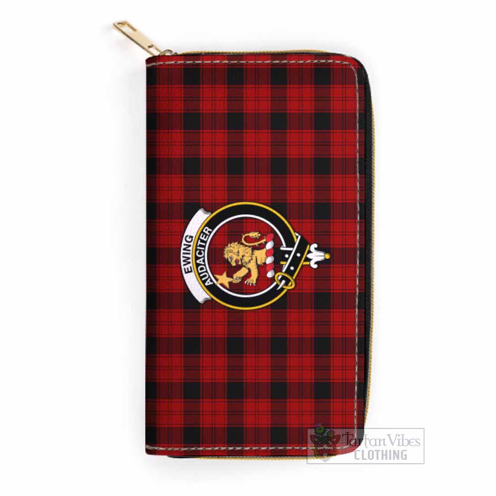 Tartan Vibes Clothing Ewing Tartan Women's Leather Wallet with Family Crest