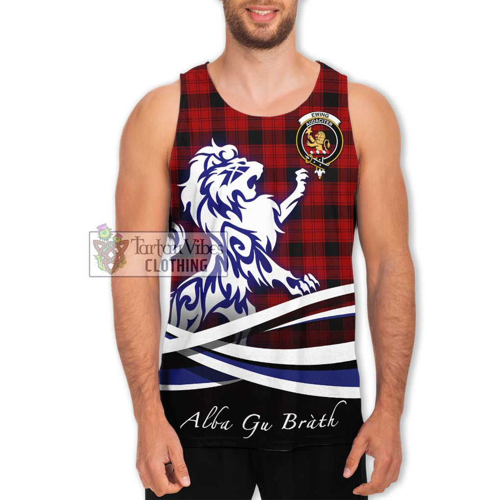 Ewing Tartan Men's Tank Top with Alba Gu Brath Regal Lion Emblem Men - Tartanvibesclothing Shop