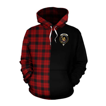 Tartan Vibes Clothing Ewing Tartan Cotton Hoodie with Family Crest and Half Of Me Style