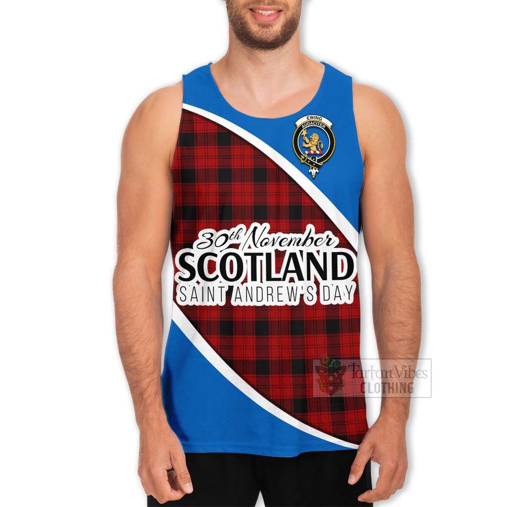 Tartan Vibes Clothing Ewing Family Crest Tartan Men's Tank Top Celebrate Saint Andrew's Day in Style