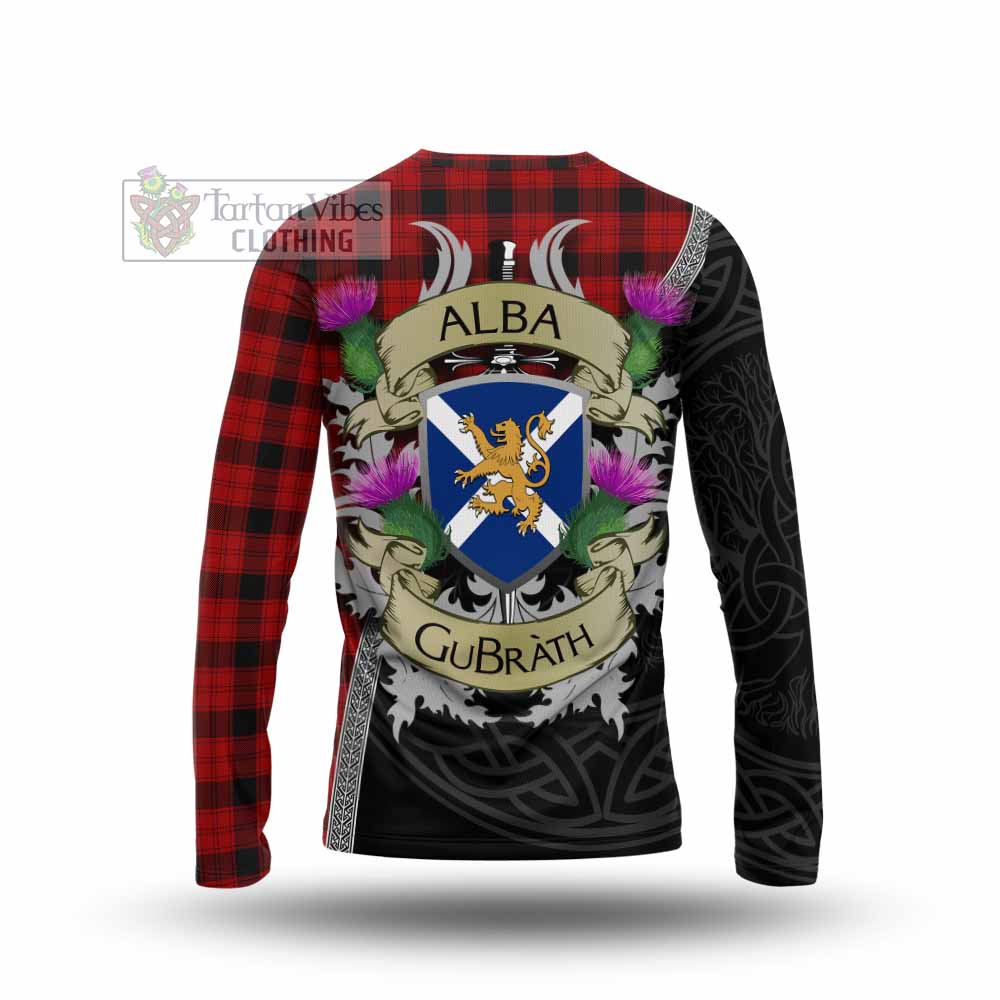 Tartan Vibes Clothing Ewing Tartan Family Crest Long Sleeve T-Shirt Lion Rampant Royal Thistle Shield Celtic Inspired