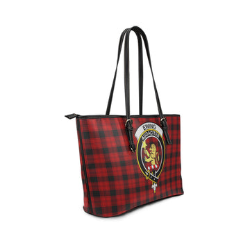 Ewing Tartan Leather Tote Bag with Family Crest