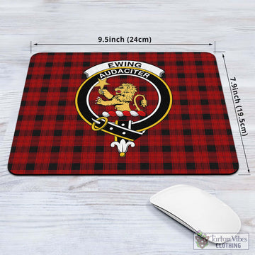Tartan Vibes Clothing Ewing Tartan Mouse Pad with Family Crest