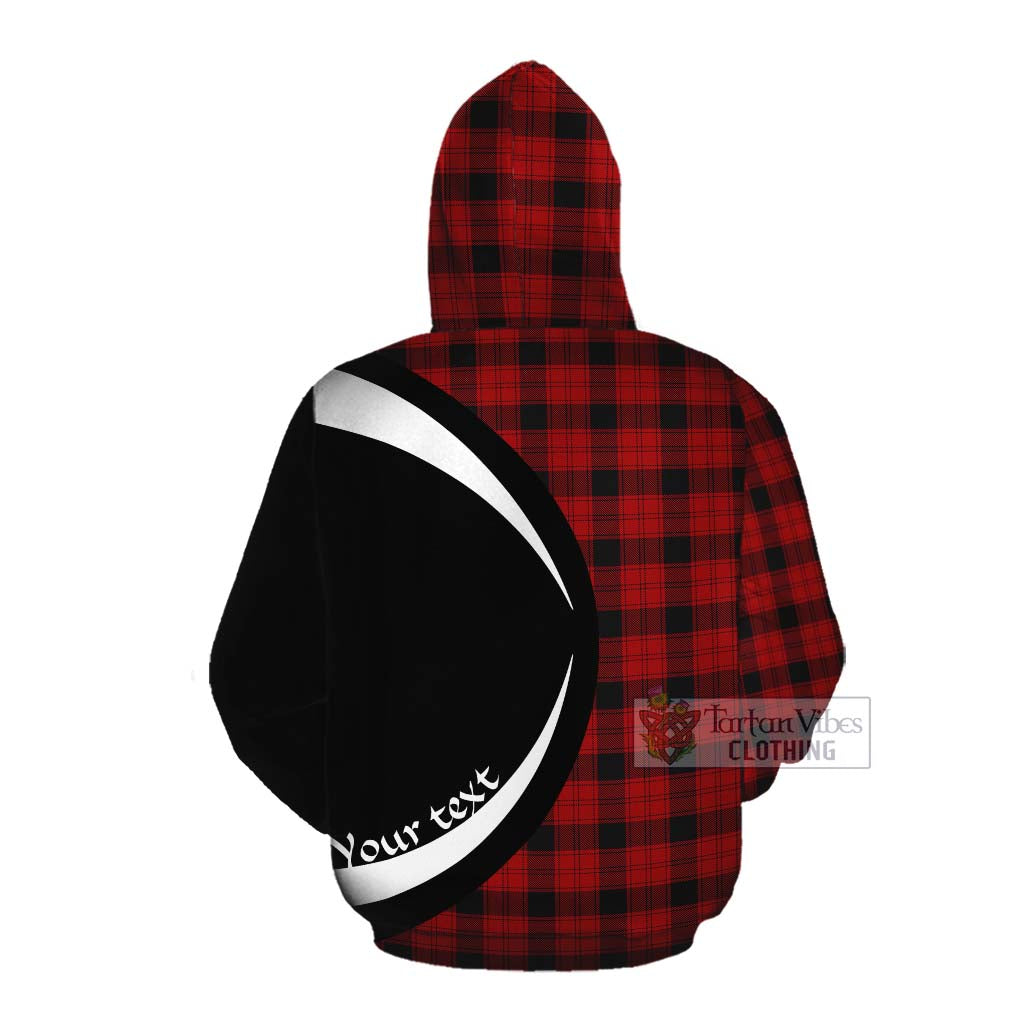 Tartan Vibes Clothing Ewing Tartan Cotton Hoodie with Family Crest Circle Style