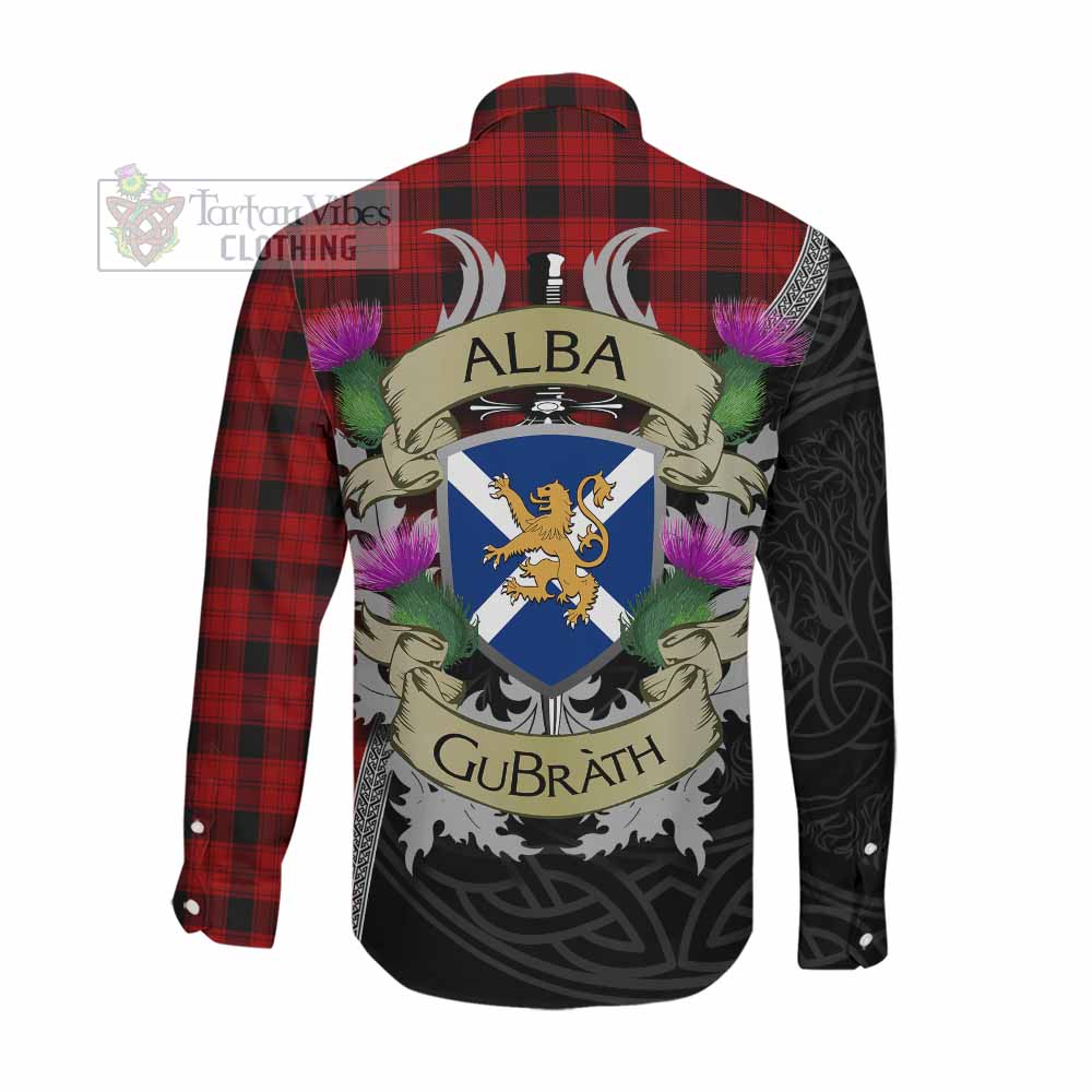 Tartan Vibes Clothing Ewing Tartan Family Crest Long Sleeve Button Shirt Lion Rampant Royal Thistle Shield Celtic Inspired
