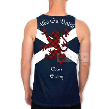Tartan Vibes Clothing Ewing Tartan Lion Rampant Men's Tank Top – Proudly Display Your Heritage with Alba Gu Brath and Clan Name