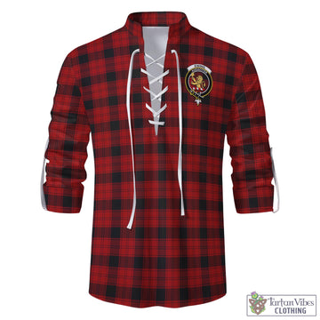 Tartan Vibes Clothing Ewing Tartan Men's Scottish Traditional Jacobite Ghillie Kilt Shirt with Family Crest